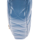 Chanel Double Zip Wallet on Chain Blue Quilted Lambskin Leather Shoulder Bag — view 8