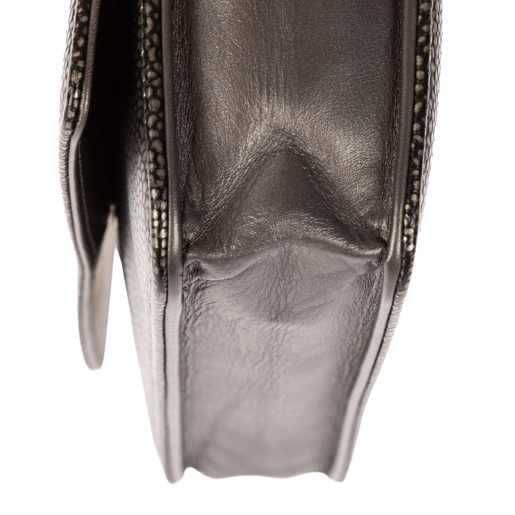 Chanel CC Wallet on Chain Dark Gray Caviar Leather — view 7