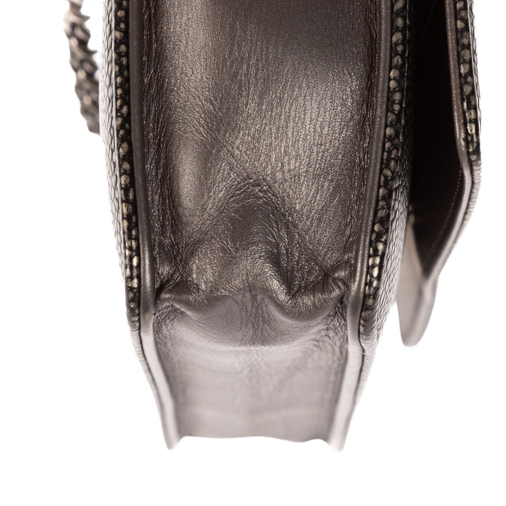 Chanel CC Wallet on Chain Dark Gray Caviar Leather — view 8