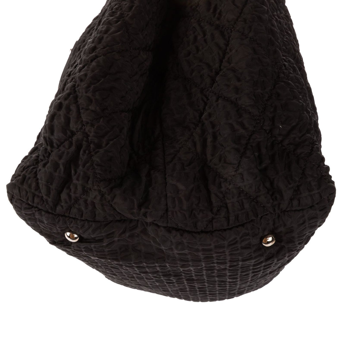 Chanel CC Logo Tote Bag Black Quilted Crinkled Nylon — view 7