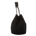 Chanel CC Logo Tote Bag Black Quilted Crinkled Nylon — view 4