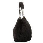 Chanel CC Logo Tote Bag Black Quilted Crinkled Nylon — view 3