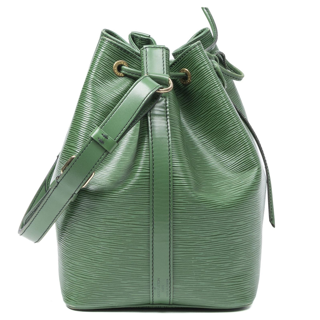 Louis Vuitton Noe Black Stitch Green Epi Bucket Bag — view 4