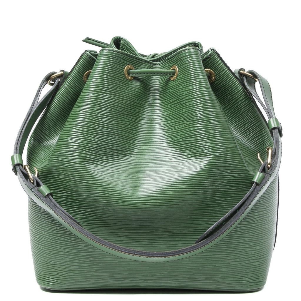 Louis Vuitton Noe Black Stitch Green Epi Bucket Bag — view 5