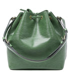 Louis Vuitton Noe Black Stitch Green Epi Bucket Bag — view 5