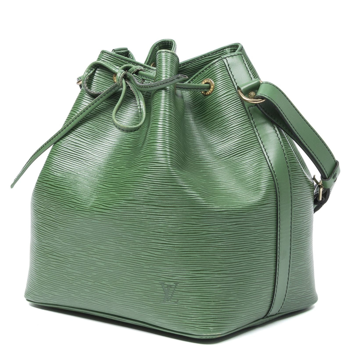 Louis Vuitton Noe Black Stitch Green Epi Bucket Bag — view 2