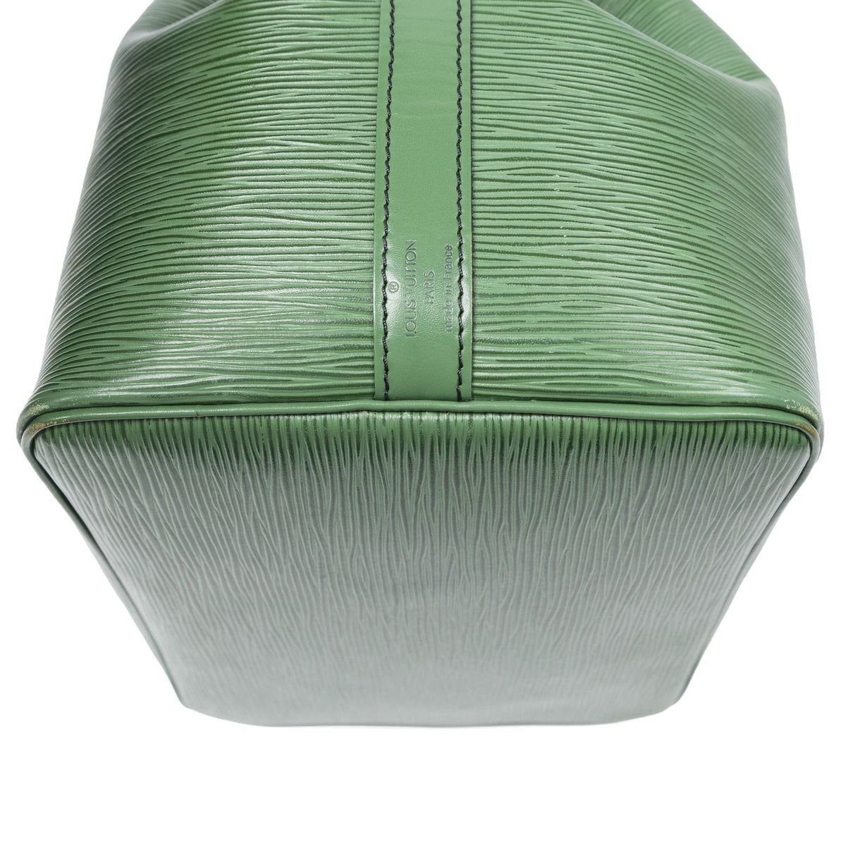 Louis Vuitton Noe Black Stitch Green Epi Bucket Bag — view 8