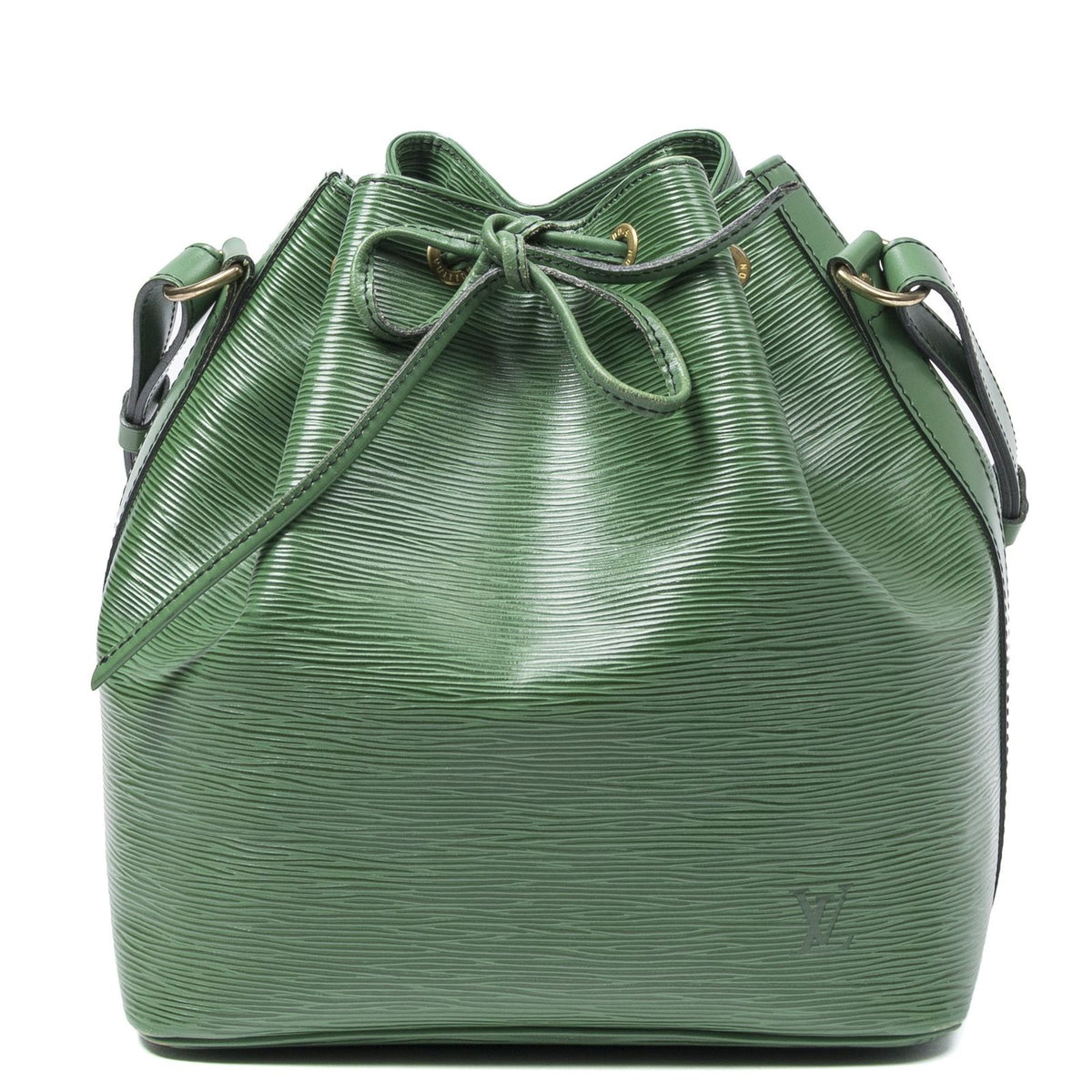 Louis Vuitton Noe Black Stitch Green Epi Bucket Bag