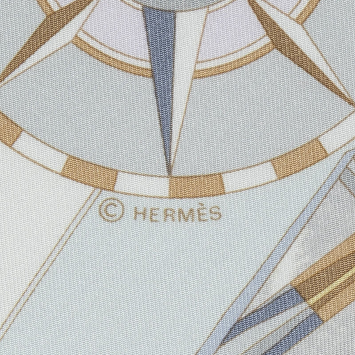 Hermes Scarf Ivory Gray Yellow Twill Silk — view 4