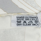 Hermes Scarf Ivory Gray Yellow Twill Silk — view 5