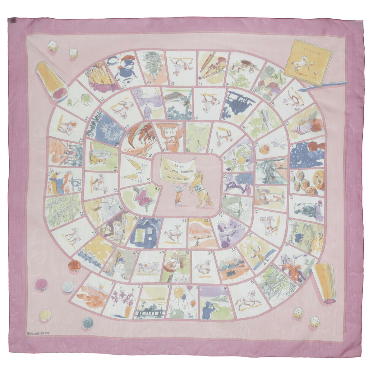 Hermes Scarf Pink 80% Cashmere — view 2