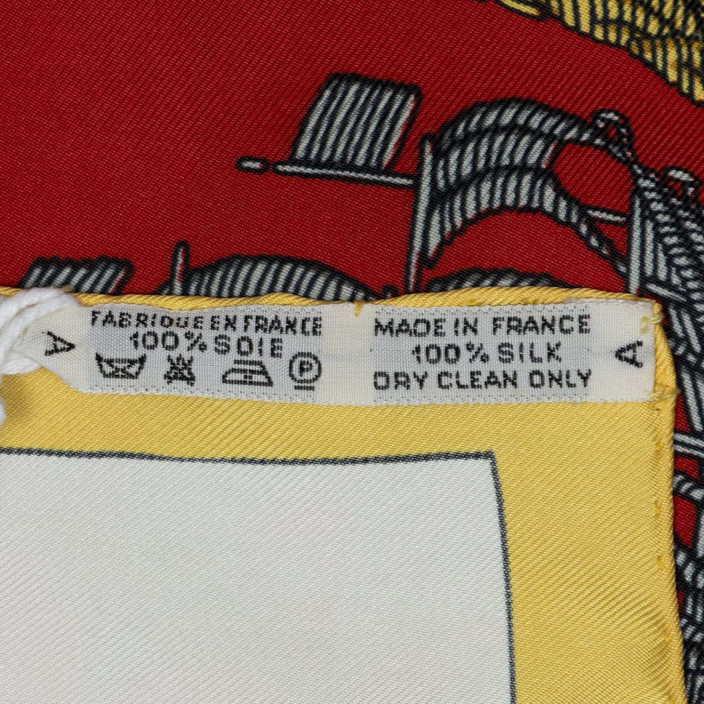 Hermes Scarf Ivory Yellow Twill Silk — view 5