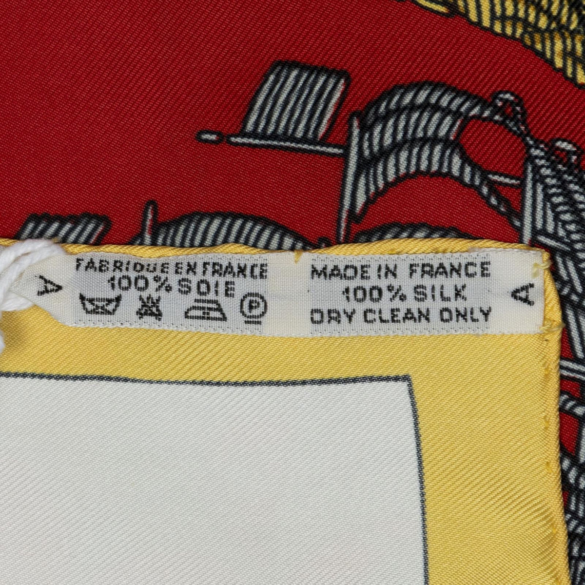 Hermes Scarf Ivory Yellow Twill Silk — view 5