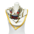 Hermes Scarf Ivory Yellow Twill Silk