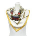 Hermes Scarf Ivory Yellow Twill Silk