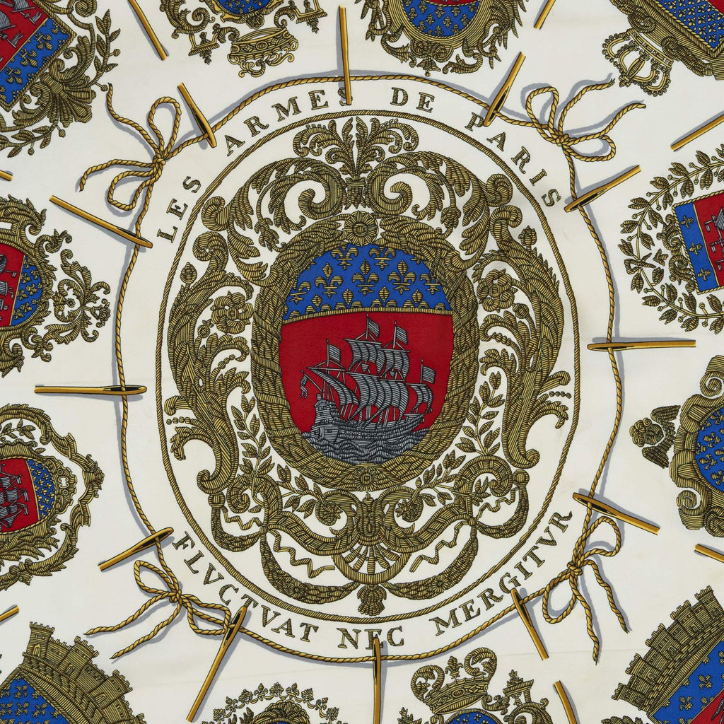 Hermes Scarf Ivory Yellow Twill Silk — view 3