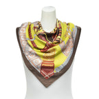 Hermes Scarf Brown Burgundy Twill Silk