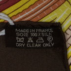 Hermes Scarf Brown Burgundy Twill Silk — view 5