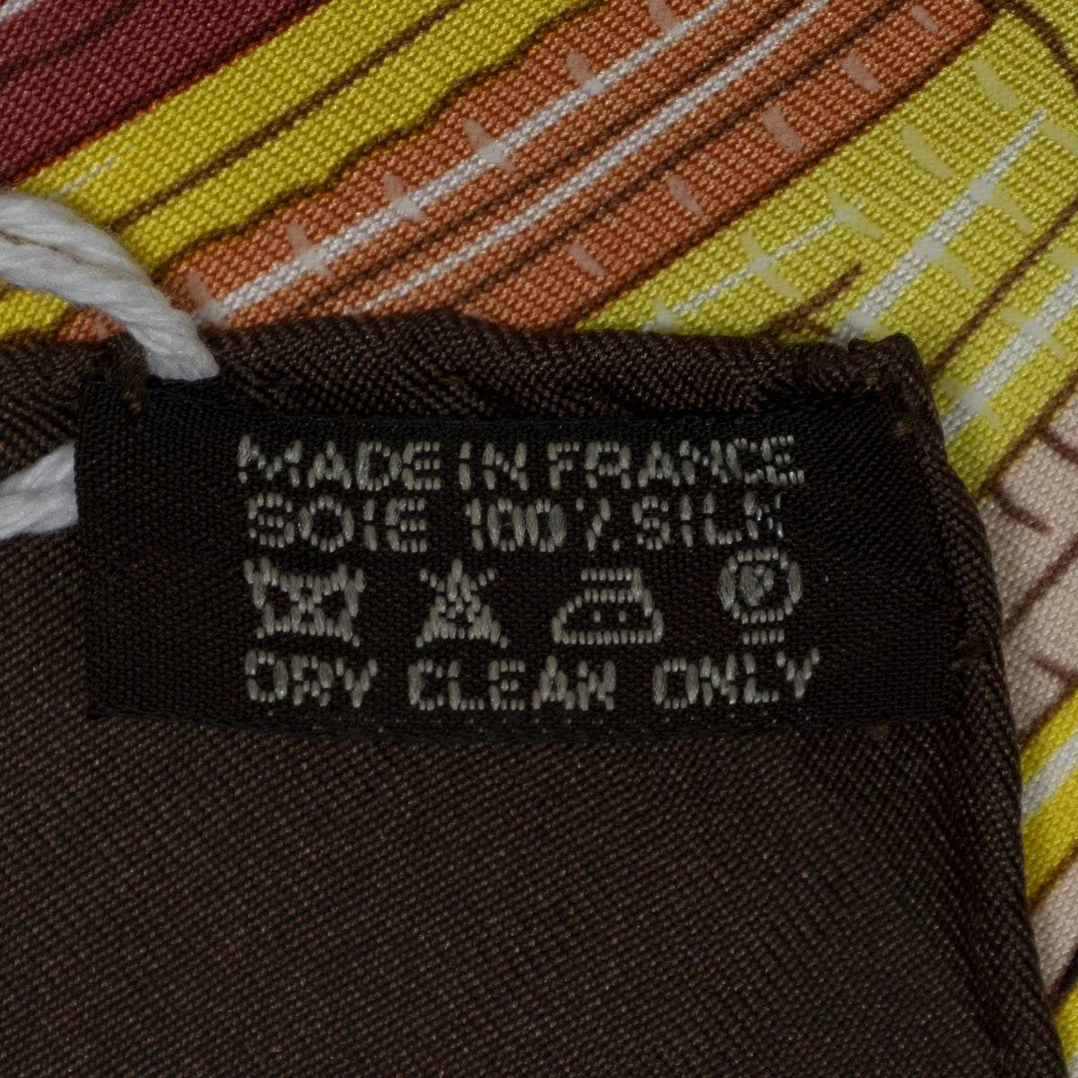 Hermes Scarf Brown Burgundy Twill Silk — view 5