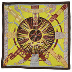 Hermes Scarf Brown Burgundy Twill Silk — view 2