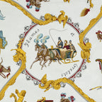 Hermes Scarf Navy White Yellow Jacquard Silk — view 3