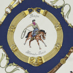Hermes Scarf Navy Ivory Yellow Twill Silk — view 3