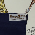 Hermes Scarf Navy Ivory Yellow Twill Silk — view 5