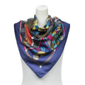 Hermes Scarf Navy Red Green Twill Silk