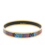 Hermes Enamel Bangle Multicolor Alphabet Motif Bracelet — view 3