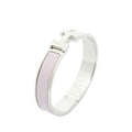 Hermes CC Logo Bracelet Pink Silver Plated