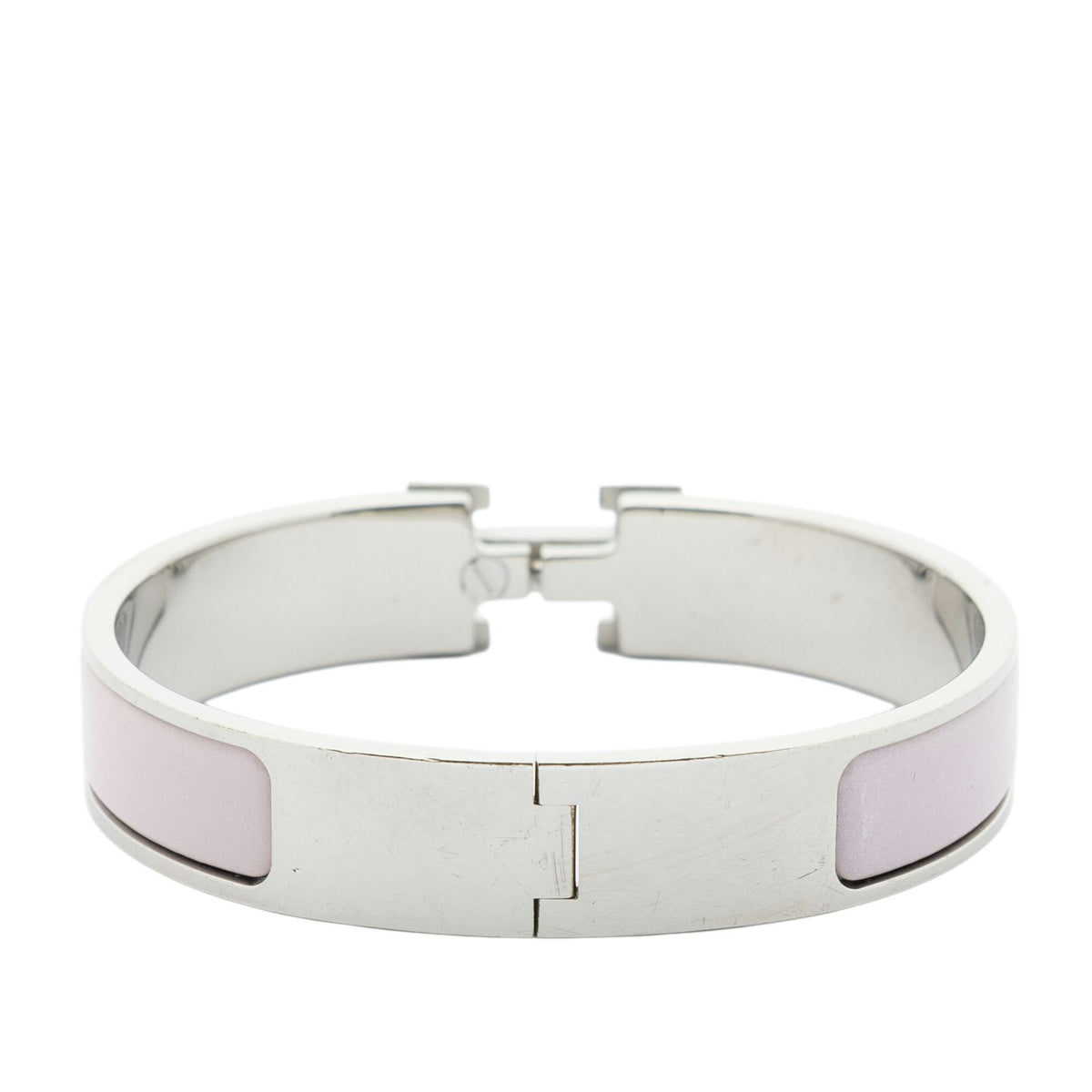 Hermes CC Logo Bracelet Pink Silver Plated — view 3