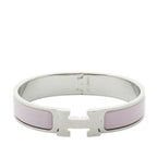 Hermes CC Logo Bracelet Pink Silver Plated — view 2