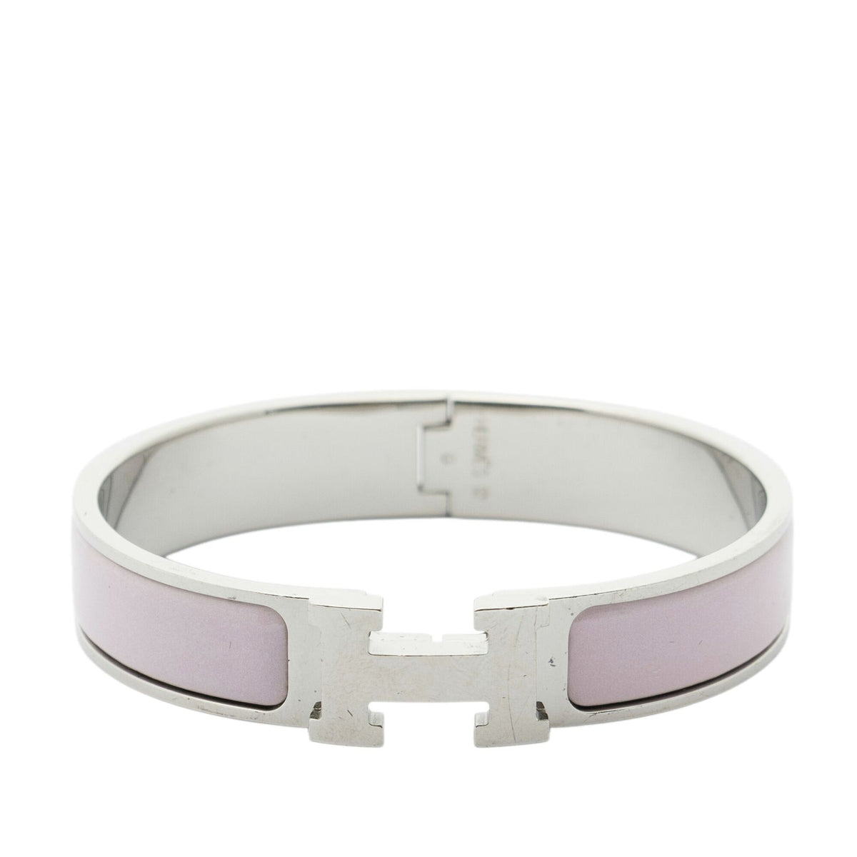 Hermes CC Logo Bracelet Pink Silver Plated — view 2