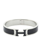 Hermes CC Logo Bracelet Black Silver Plated — view 2