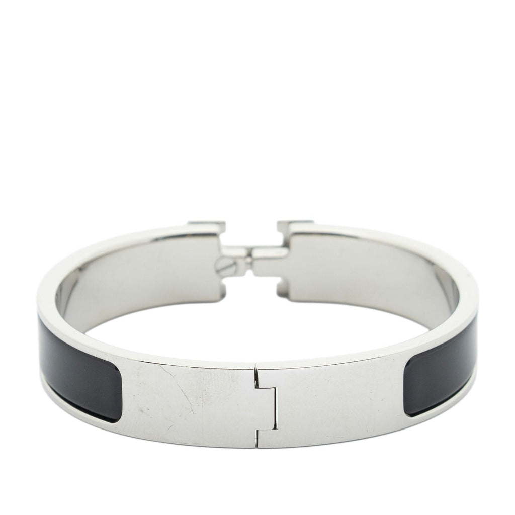 Hermes CC Logo Bracelet Black Silver Plated — view 3