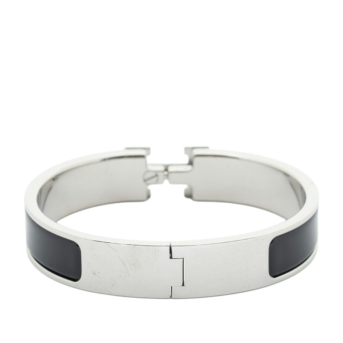 Hermes CC Logo Bracelet Black Silver Plated — view 3
