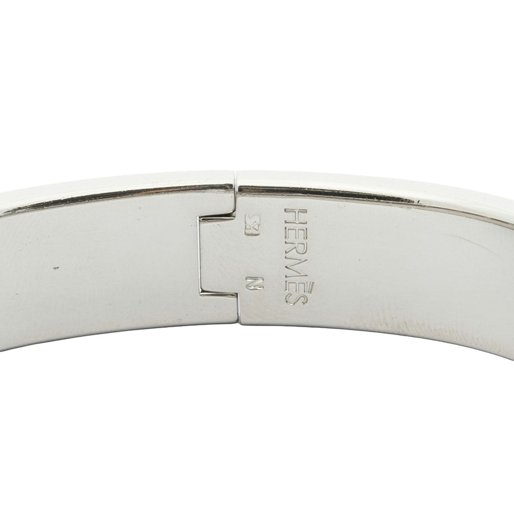 Hermes CC Logo Bracelet Black Silver Plated — view 4