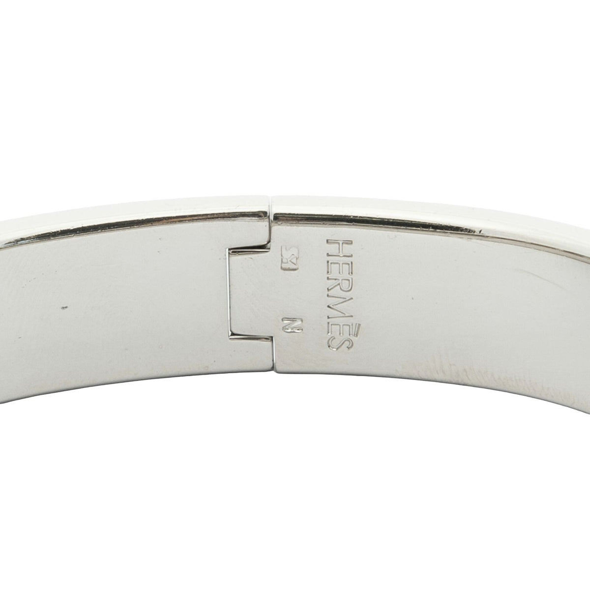Hermes CC Logo Bracelet Black Silver Plated — view 4