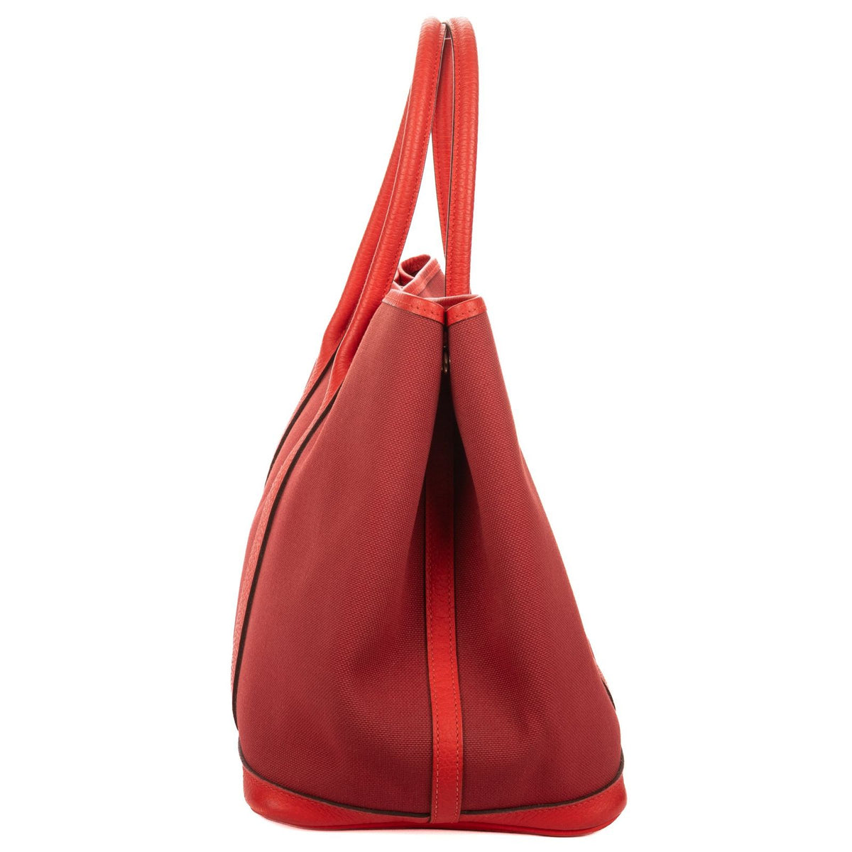 Hermes Garden Party Red Toile Officier Tote Bag — view 3