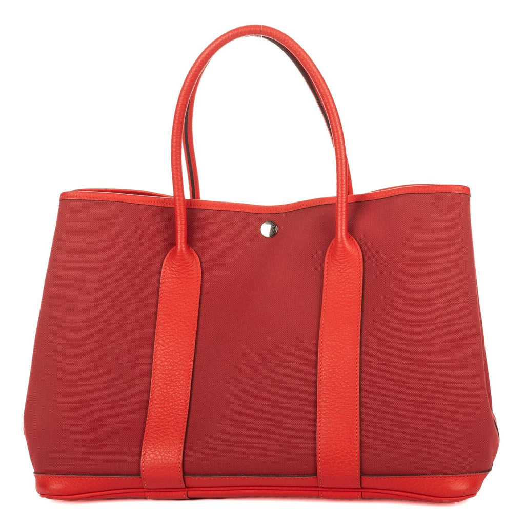 Hermes Garden Party Red Toile Officier Tote Bag — view 5