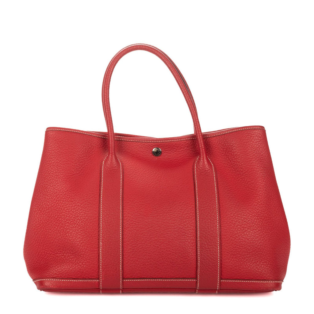 Hermes Garden Party Red Negonda Leather Tote Bag — view 5
