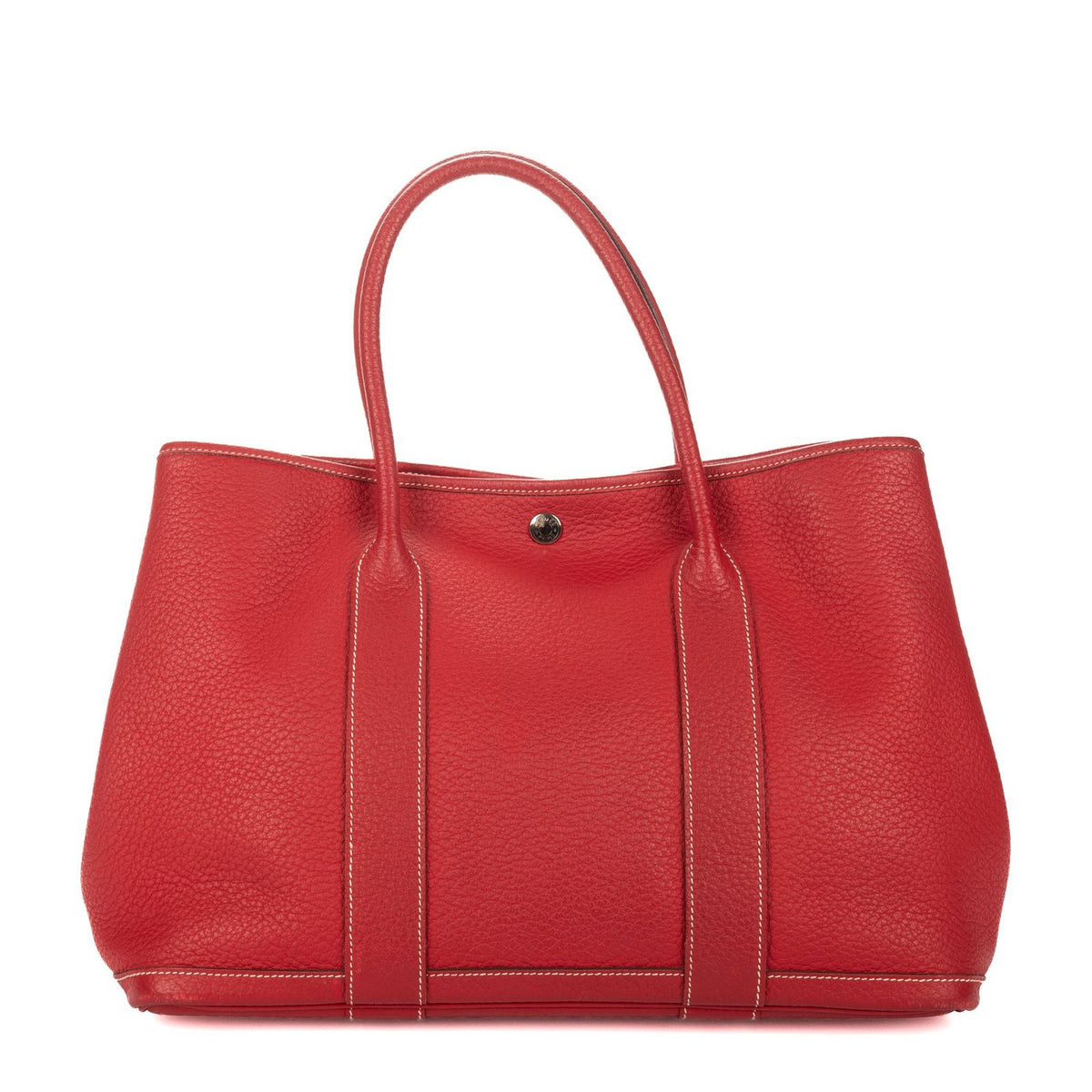Hermes Garden Party Red Negonda Leather Tote Bag — view 5