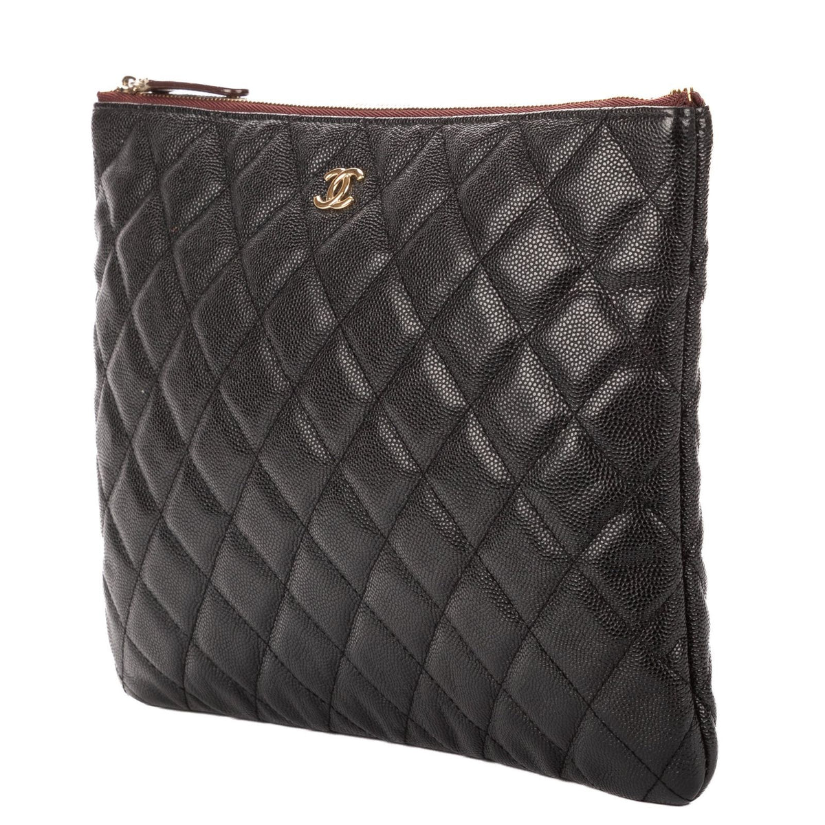 Chanel Zip Pouch Black Caviar Leather — view 2