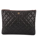 Chanel Zip Pouch Black Caviar Leather