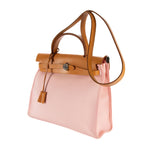 Hermes Herbag Light Pink Tan Toile Officier Handbag — view 2