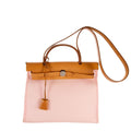 Hermes Herbag Light Pink Tan Toile Officier Handbag