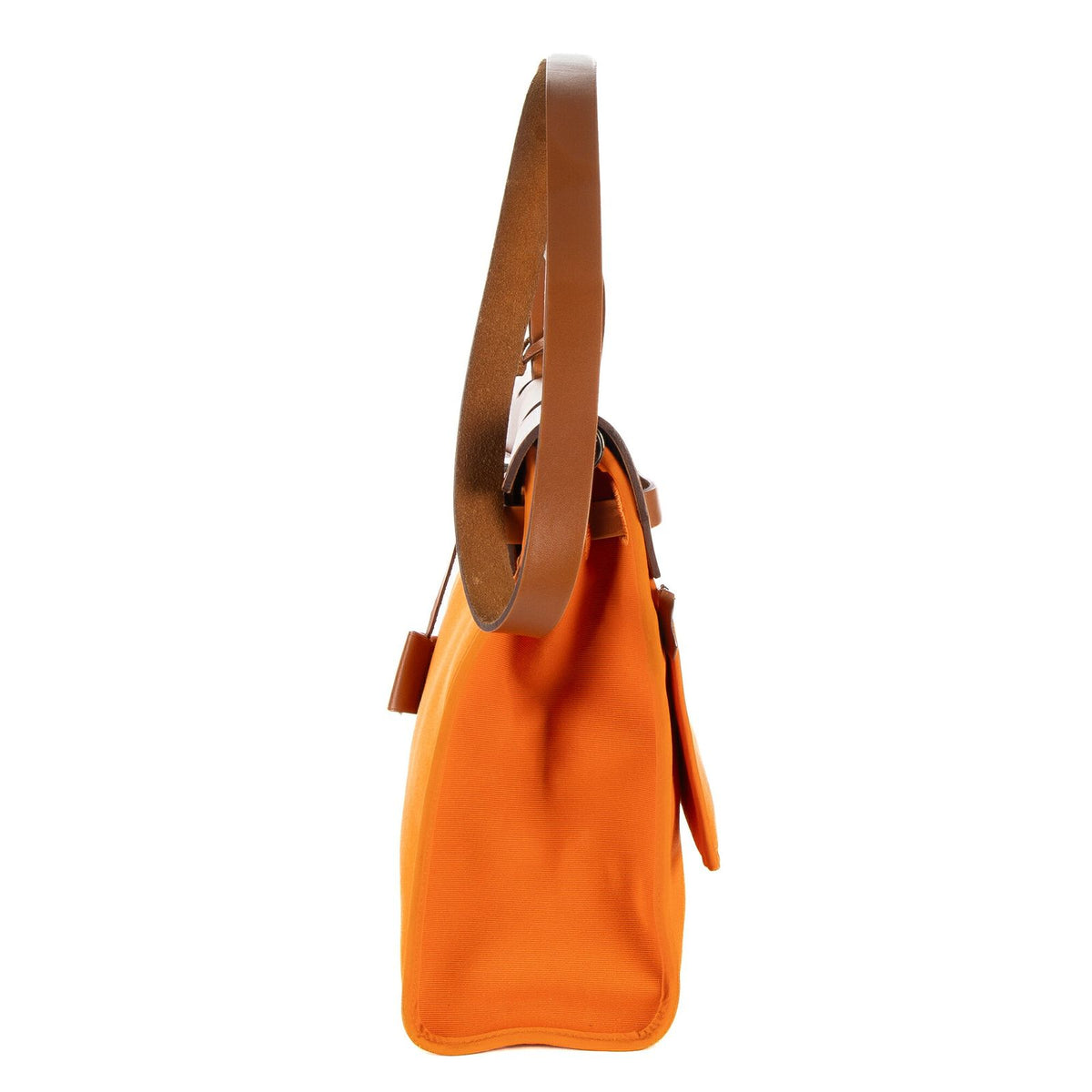 Hermes Herbag Orange Tan Toile Officier Handbag — view 3