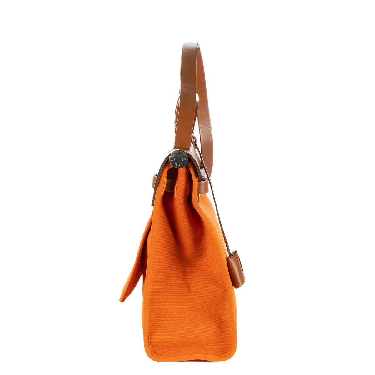 Hermes Herbag Orange Tan Toile Officier Handbag — view 4
