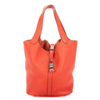Hermes Picotin Red Clemence Leather Handbag