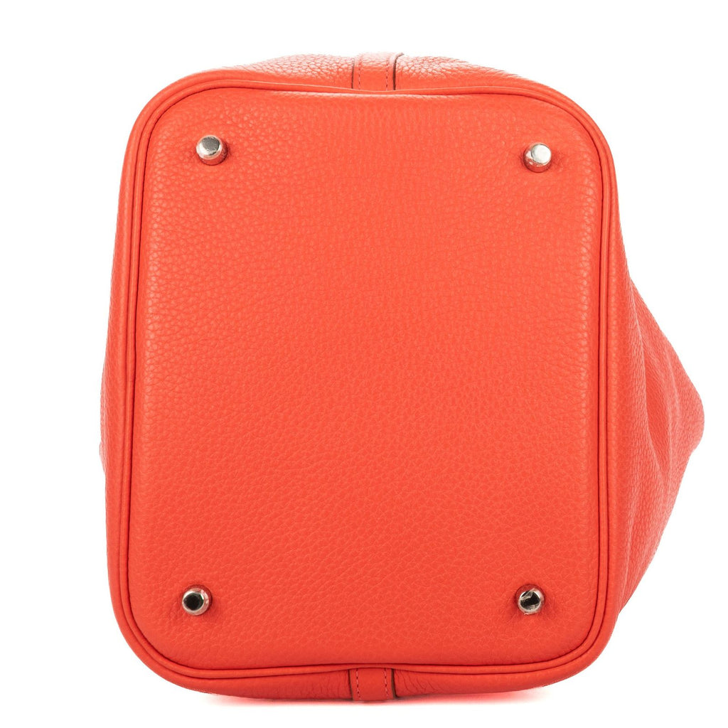 Hermes Picotin Red Clemence Leather Handbag — view 6